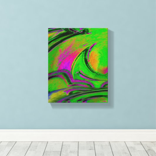 Green Abstract Canvas Print  (Insitu (Houten vloer))