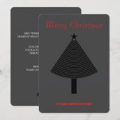 Green abstract Christmas tree business Invitation Kaart (Voorkant / Achterkant)