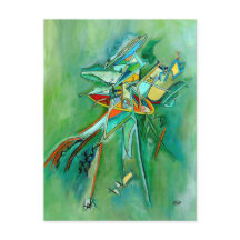 Green Abstract Colorful Fine Art Cards