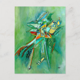 Green Abstract Colorful Fine Art Cards Briefkaart