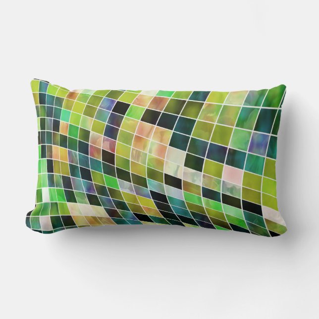 Green Abstract Custom Pillow Kussen (Voorkant)