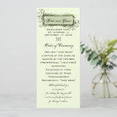 Green Abstract Floral Wedding Programme Programma (Staand voorkant)