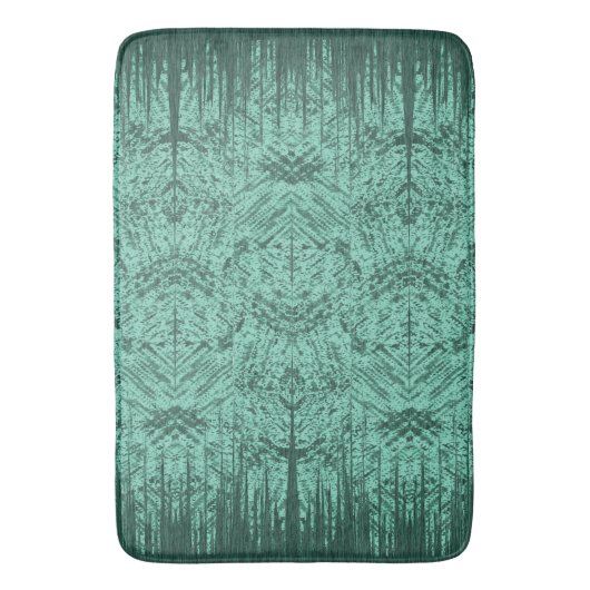 Green Abstract Island Tiki Pattern Badmat (Voorkant Verticaal)