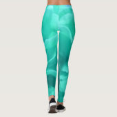 Green Abstract Marble Floral Pattern Leggings (Achterkant)