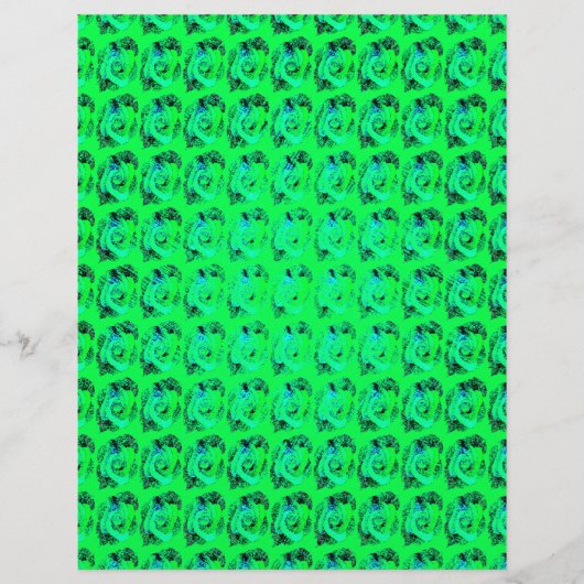 Green Abstract Roses Bulk Scrapbook Paper Pages Flyer (Voorkant)