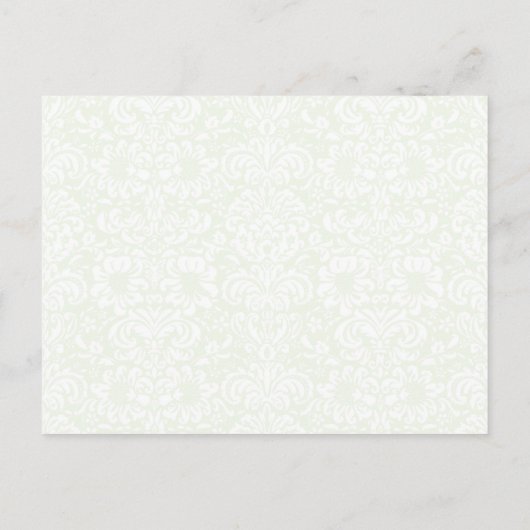 Green Accent Damask Save the Date Kaart (Achterkant)