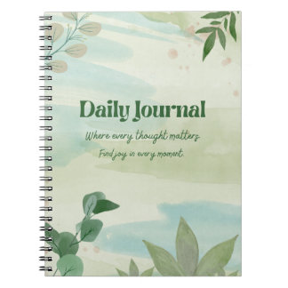 Green Aesthetic Daily Journal – Motivatie & Sty Notitieboek
