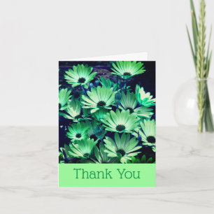 Green African Daisies Floral Bedankkaart