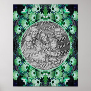 Green African Daisy Flowers Lijst Uw foto toevoege Poster