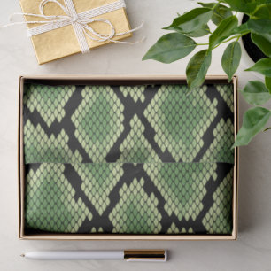 Green African Wildlife Snake Animal Print Patroon Tissuepapier