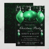 Green Agate Baubles kerstdiner Kaart (Voorkant / Achterkant)