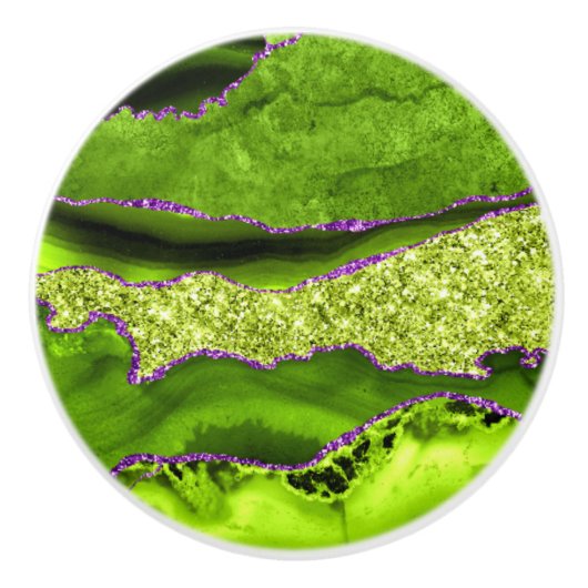 Green Agate Keramische Knop (Voorkant)