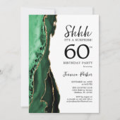 Green Agate White Gold Surprise 60e verjaardag Kaart (Voorkant)