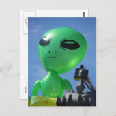 Green Alien Briefkaart (Voorkant / Achterkant)