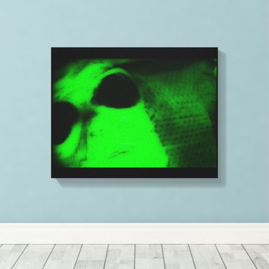Green Alien Canvas Afdruk (Insitu (Houten vloer))