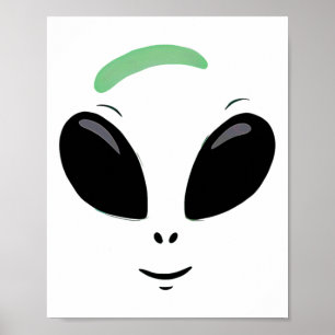 Green Alien Face Halloween kostuum Poster