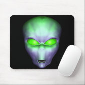 Green Alien Face Muismat (Met muis)