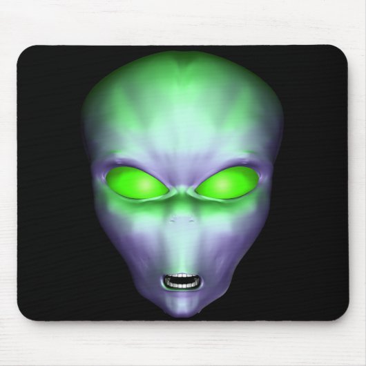 Green Alien Face Muismat (Voorkant)