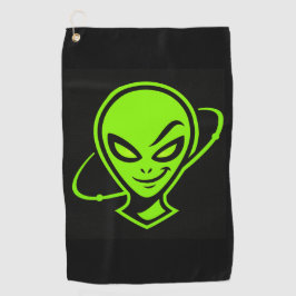Green Alien Good Luck Golf Golfhanddoek