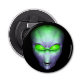 Green Alien Head Button Flesopener (Voorkant)