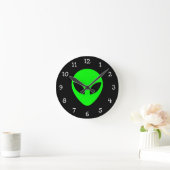 Green Alien Head Ronde Klok (Huis)