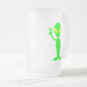 GREEN ALIEN MATGLAS BIERPUL (Voorkant rechts)