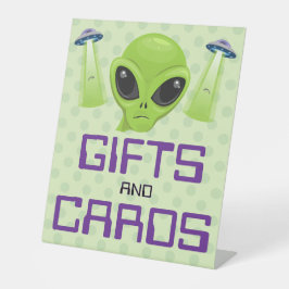 Green Alien Pedestal Sign Reclamebord Met Voetstuk