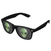 Green alien Retro Party Shades Retro Zonnebril (Gekanteld)
