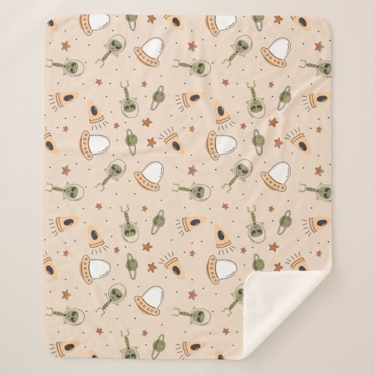 Green Alien Sherpa Deken (Voorkant)