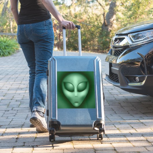 Green Alien Sticker (Koffer Insitu)