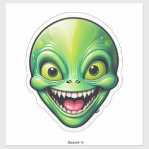 Green Alien Sticker