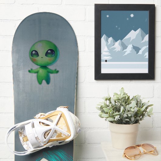 Green Alien Sticker (Snowboard)