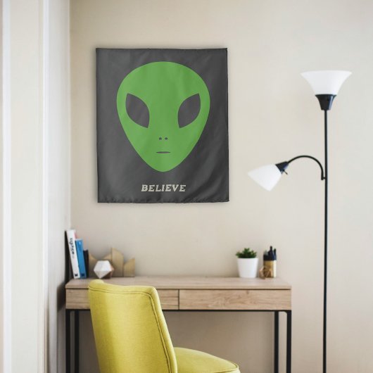 Green Alien Tapestry Wandkleed