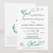 Green Anchor God is Love Christelijk Wedding Kaart (Voorkant / Achterkant)