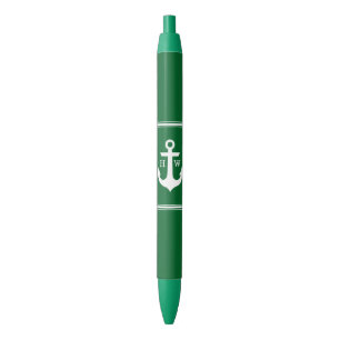 Green Anchor Monogrammed Zwarte Inkt Pen