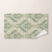 Green and Beige Vintage Botanical Flowers Pattern (Serviette à main)
