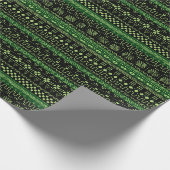 Green And Black African Pattern Wrapping Paper Cadeaupapier (Hoek)