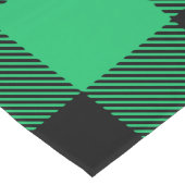 Green and Black Buffalo Check Gingham Holiday L Lange Tafelloper (Hoek)