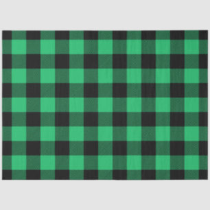 Green and Black Buffalo Check Gingham Holiday Tissuepapier