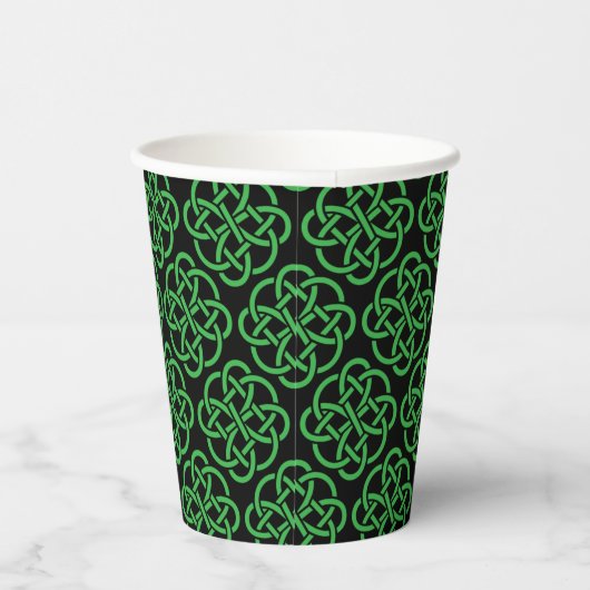 Green and Black Celtic Shield Knot Papieren Bekers