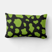 Green And Black Cow Print Decorative Pillow Kussen (Achterkant)