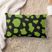 Green And Black Cow Print Decorative Pillow Kussen (Deken)
