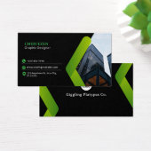 Green and Black Minimalist Modern Business Card (Bureau)