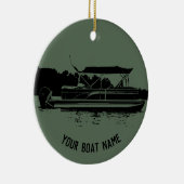 Green and Black Pontoon Boat Ornament (Rechts)
