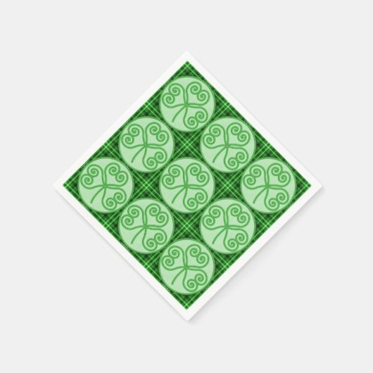 Green and Black Pset Shamrock Pattern Napkins Servetten (Hoek)