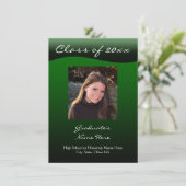 Green and Black Wave Graduation Announcement Kaart (Staand voorkant)