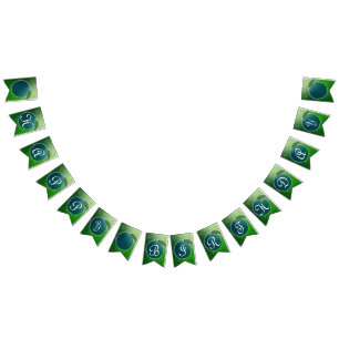 Green and Blue Birthday Party Vlaggetjes