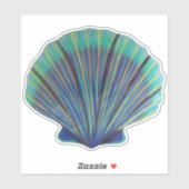 Green and Blue Scallop Shell Sticker (Vel)