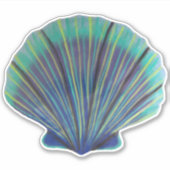 Green and Blue Scallop Shell Sticker (Voorkant)