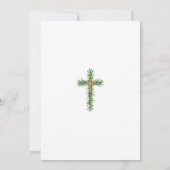 Green and Eucalypt Boys Gold Baptism Invitation (Dos)
